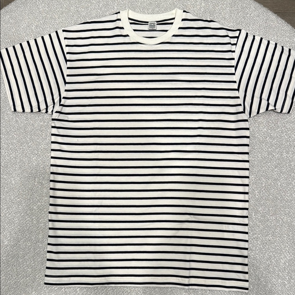 Toteme Black and White Striped Short Sleeve Tee